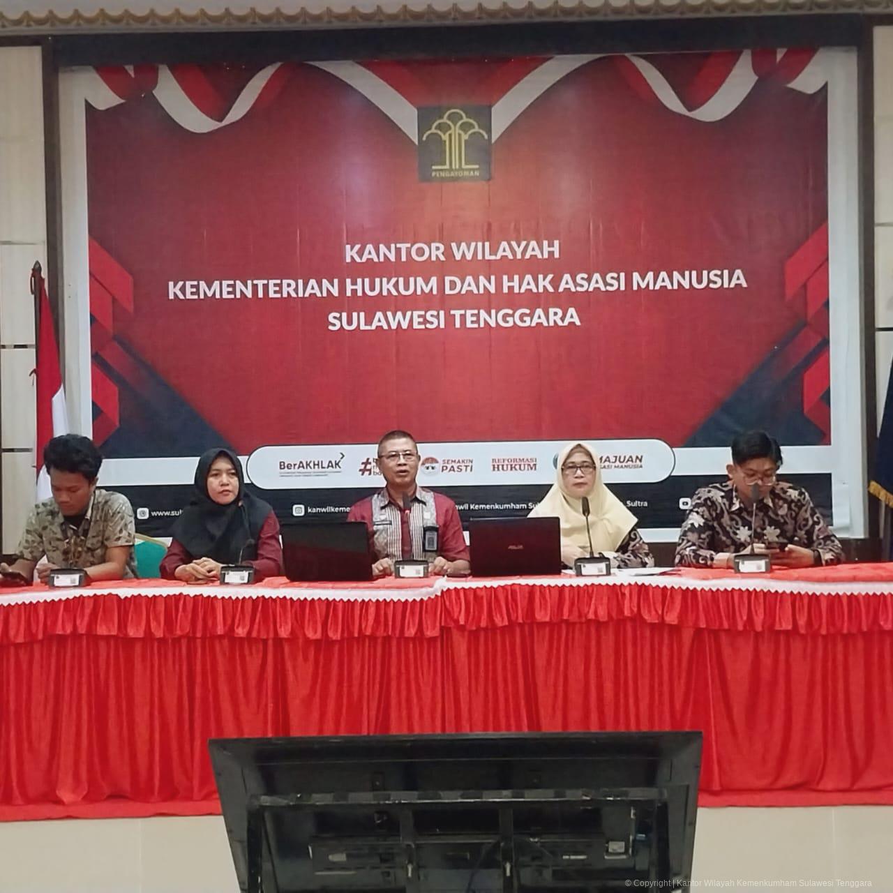 Kanwil Kemenkumham Sultra Gelar Penyuluhan Hukum dan Pembinaan Kelurahan/Desa Sadar Hukum pada Lurah dan Kades Se-Sultra 